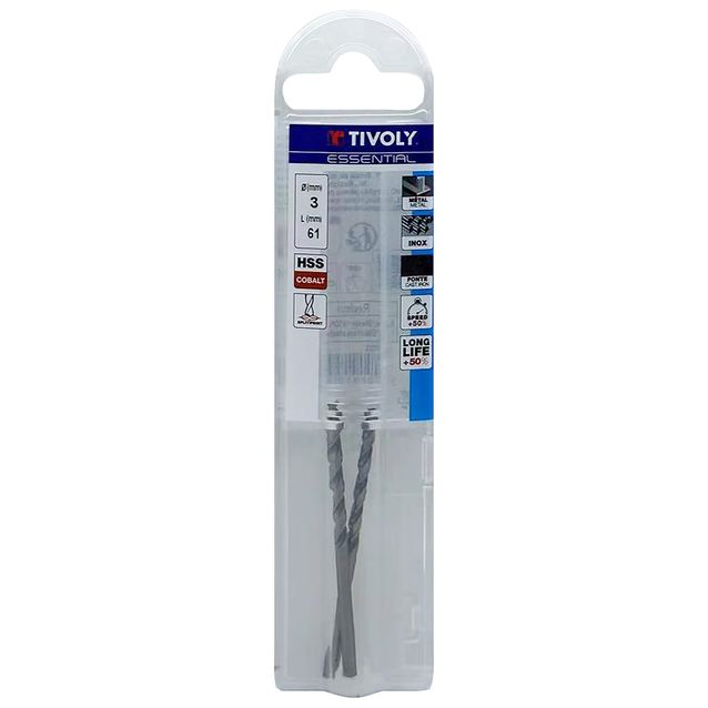 Metalliporanterä Tivoly T Line, 3mm, HSS-CO, 2 kpl