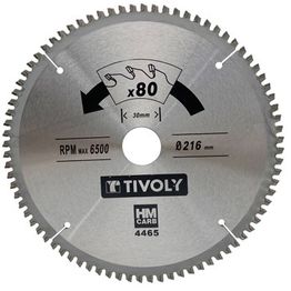 Pyörösahanterä Tivoly 190 × 30 × 2,5/1,7mm alumiinille ja värimetalleille