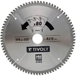 Pyörösahanterä Tivoly 216 × 30 × 2,5/1,7mm alumiinille ja värimetalleille