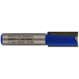 Suorajyrsin Tivoly, 10x8mm