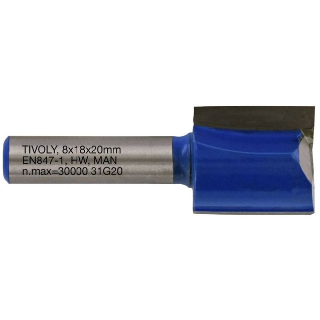 Suorajyrsin Tivoly, 18x8mm