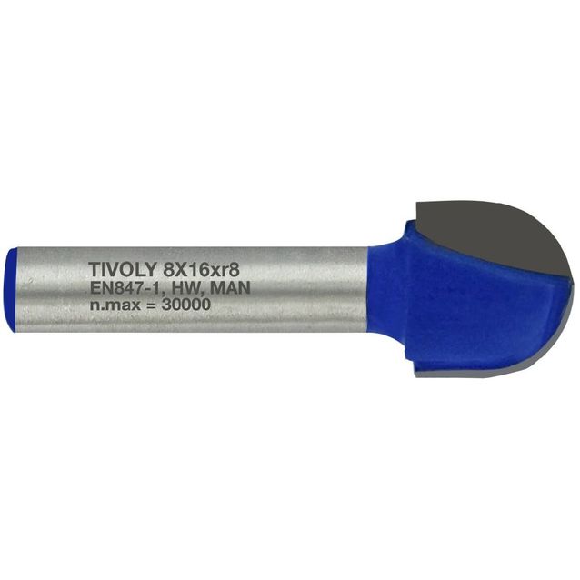 Pyöröurajyrsin Tivoly, 16x8mm, 16x8mm