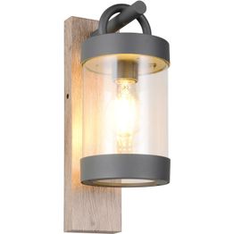 Ulkoseinävalaisin Trio Sambesi E27 antrasiitti/puu hämärätunnistin