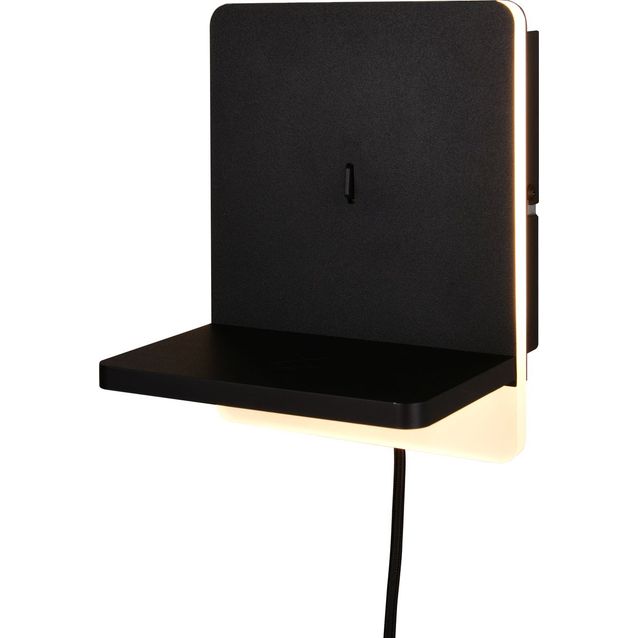 LED-seinävalaisin latausasemalla Trio Fairfield musta