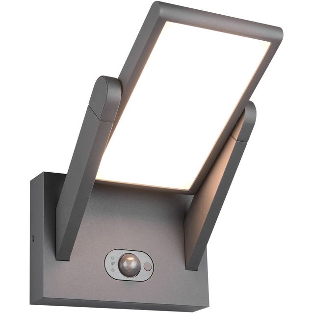 Seinävalaisin Trio Malawi, aurinkokenno/hybridi, ladattava, liike- ja hämärätunnistin, antrasiitti