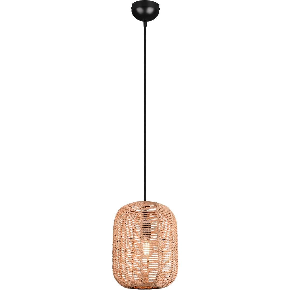 Riippuvalaisin Trio Runa E27 25cm mattamusta/rottinki