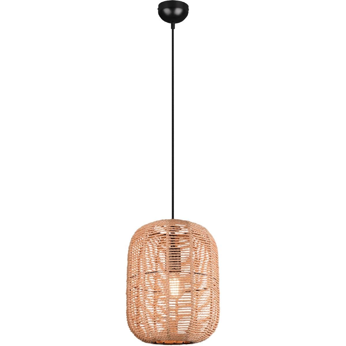 Riippuvalaisin Trio Runa E27 35cm mattamusta/rottinki