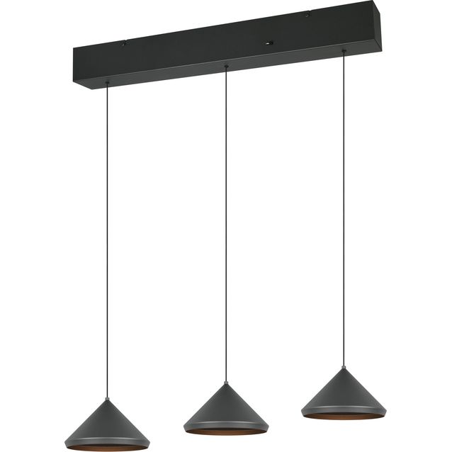 Riippuvalaisin Trio Laguna LED 3-osainen mattamusta