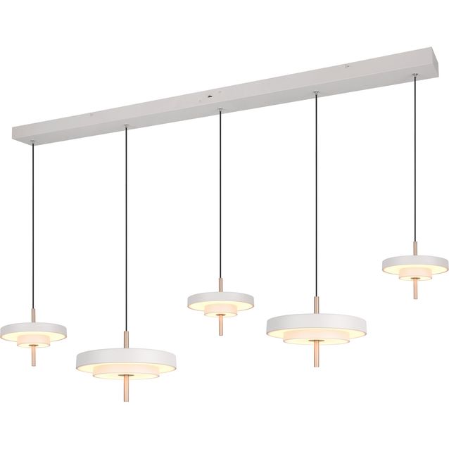 Riippuvalaisin Trio Keaton LED 5-osainen lämmin harmaa