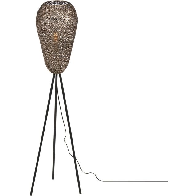 Lattiavalaisin Trio Ziva, E27, mattamusta/antiikkimessinki