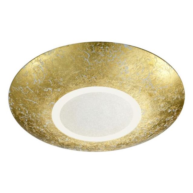 LED-kattovalaisin Trio Chiros, Ø 320x60 mm, kulta