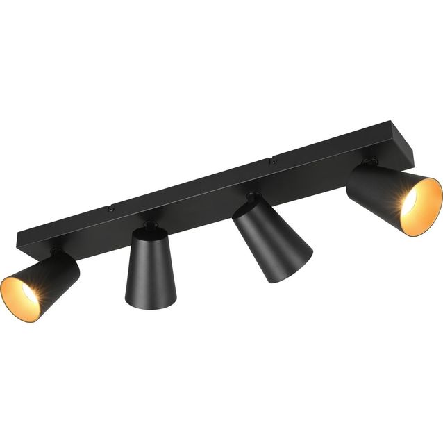 Spotti Trio Sharp 4-osainen GU10 musta/kulta