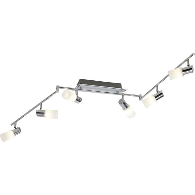 LED-Kattospotti Trio Clapton, 1500x80x240 mm, 6-osainen harjattu alumiini