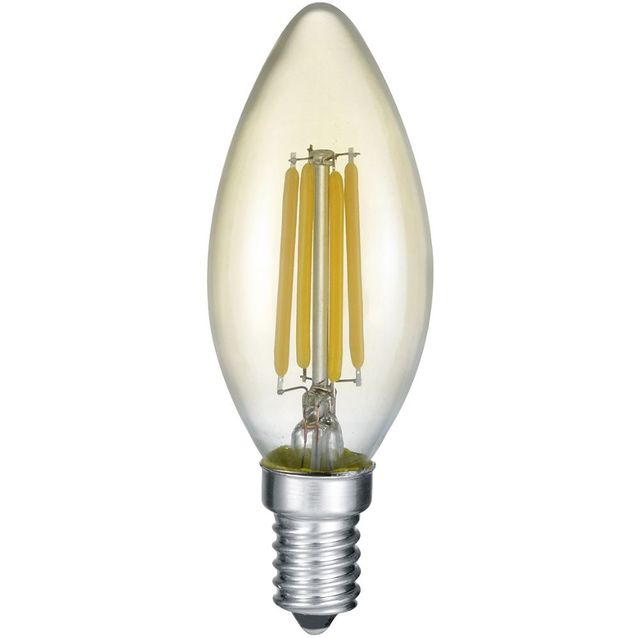 LED-lamppu Trio E14, filament, kynttilä, 4W, 400lm, 2700K, ruskea, switch dimmer