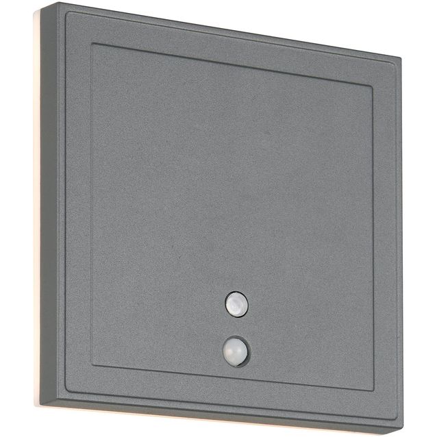 Ulkoseinävalaisin Trio Fortaleza LED 14x14cm ladattava liike- ja hämärätunnistin antrasiitti