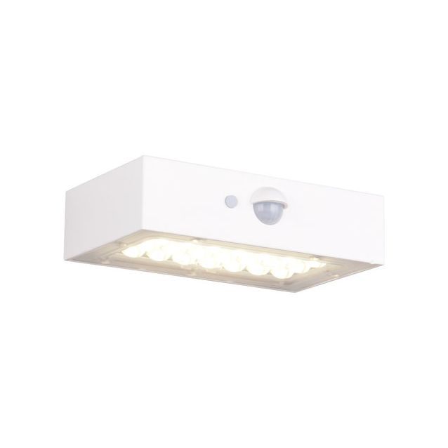 Aurinkokennoseinävalaisin Trio Elvas LED, liike- ja hämärätunnistin, mattavalkoinen