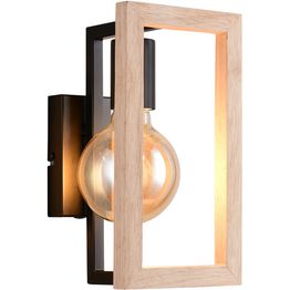 Seinävalaisin Trio Bano E27 mattamusta/luonnollinen väri