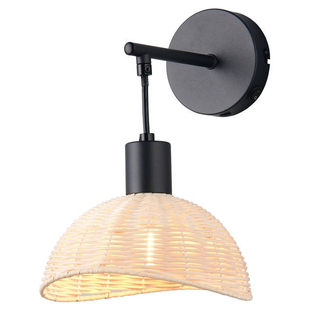 Seinävalaisin Trio Calvi E14 mattamusta/luonnollinen väri