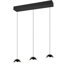Riippuvalaisin Trio Senta LED 3-osainen 60cm 4000K mattamusta/kromi