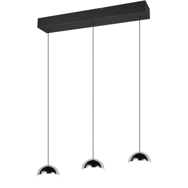 Riippuvalaisin Trio Senta LED 3-osainen 60cm 4000K mattamusta/kromi