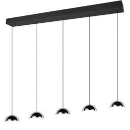 Riippuvalaisin Trio Senta LED 5-osainen 4000K mattamusta/kromi
