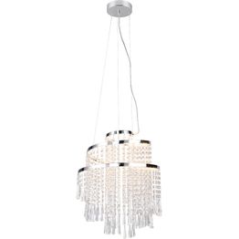 LED-riippuvalaisin Trio Pomp, 38cm, kromi/kirkas
