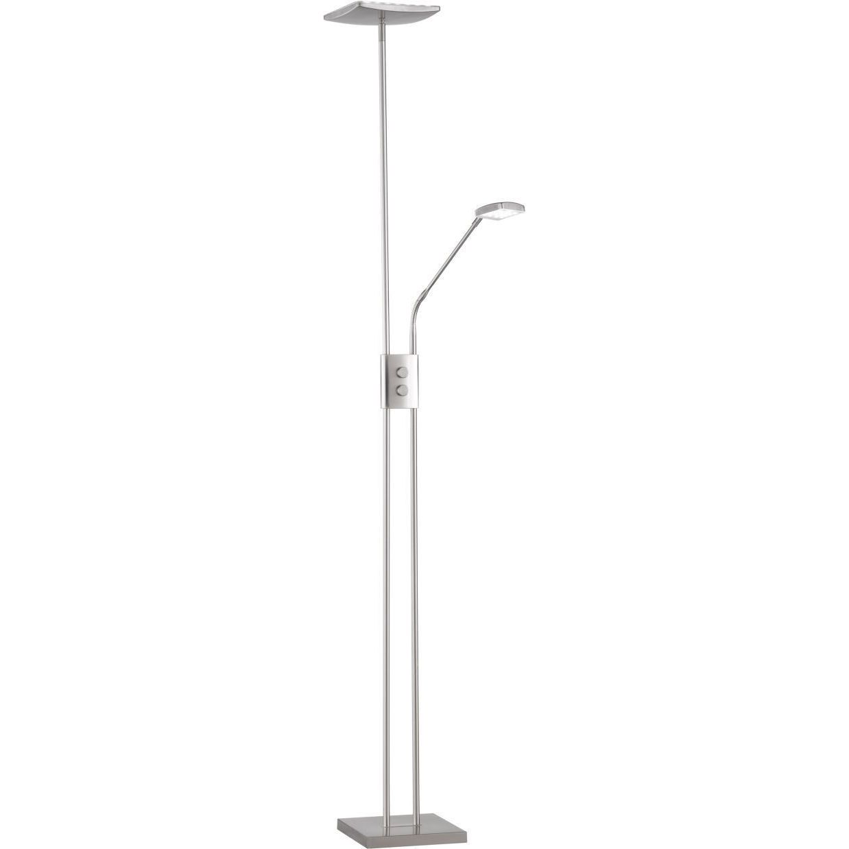 LED-lattiavalaisin Trio Luke LED 15/3W 230x1850 mm harjattu teräs uplighter