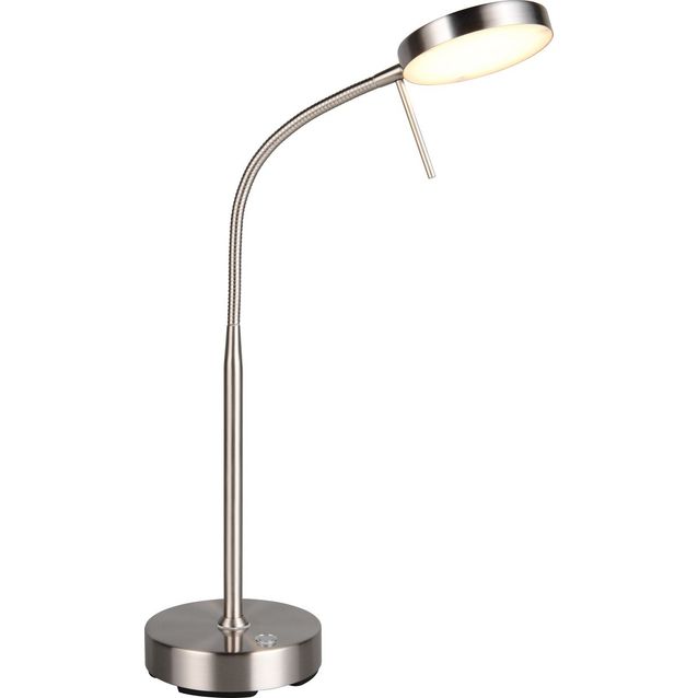 Ladattava LED-pöytävalaisin Trio Moreno harjattu teräs