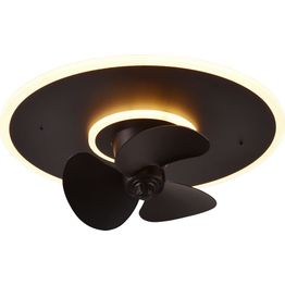 LED-tuuletinplafondi Trio Nybro, musta