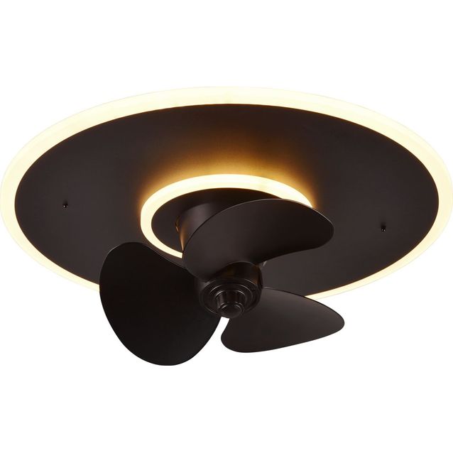 LED-tuuletinplafondi Trio Nybro, musta