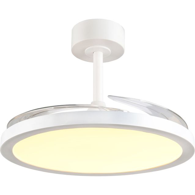 Tuuletinkattovalaisin Trio Kasfjord Starlight Ø106.5cm LED mattavalkoinen