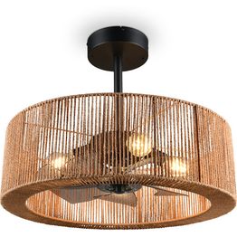 Tuuletinvalaisin Trio Smillum 4xE27 luonnollinen väri/mattamusta