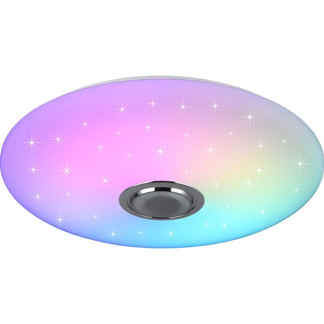 LED-kattovalaisin bluetooth-kaiuttimella Trio Musica Starlight RGBW 58cm valkoinen