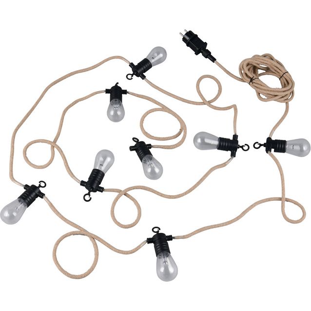 Valoketju LED Trio Ember 6m musta/luonnollinen väri