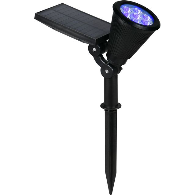 Aurinkokennovalaisin Trio Festival LED hämärätunnistin RGBW spotti maapiikki mattamusta