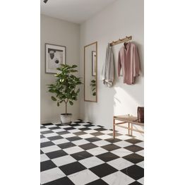 Vinyylimatto Tarkett Iconik T-Extra Logis Black & White, leveys 2m