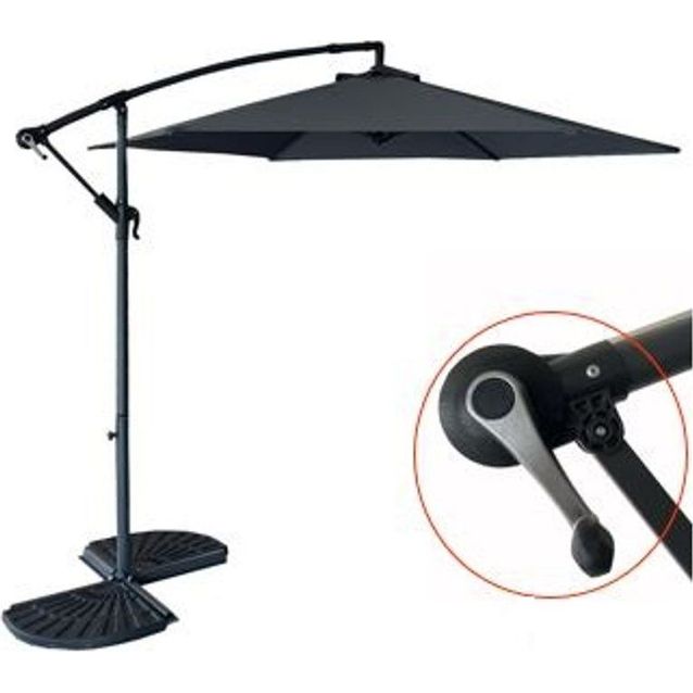 Päivänvarjo 4Living Banana 3m veivillä musta