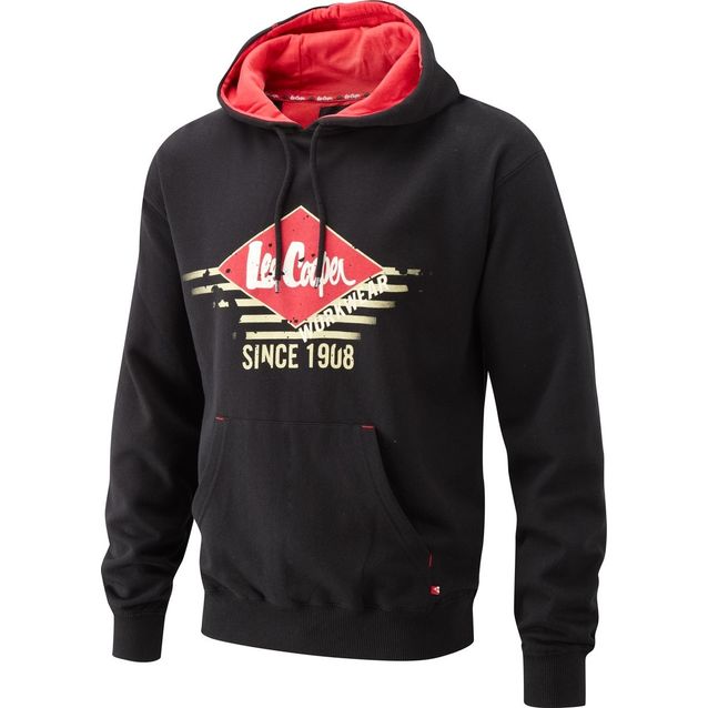 Miesten collegehuppari Lee Cooper Workwear LCSWT114 musta/punainen L