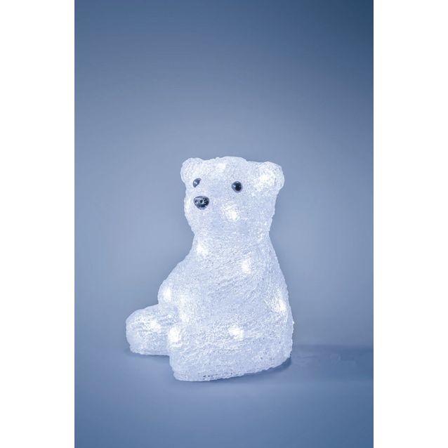 LED-valaisin Noelle Nalle 18cm paristokäyttöinen läpikuultava