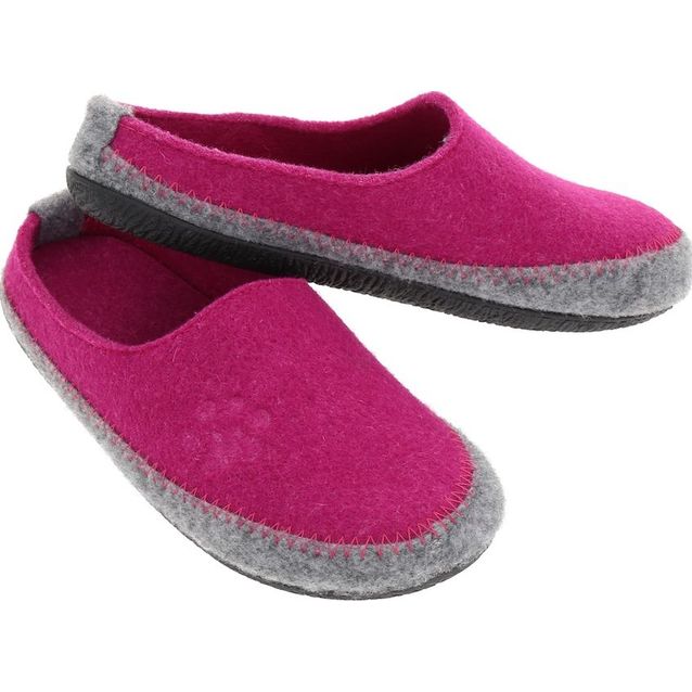 Villapistokkaat kumipohjalla Wildstep Wool+ pinkki/vaaleanharmaa 42