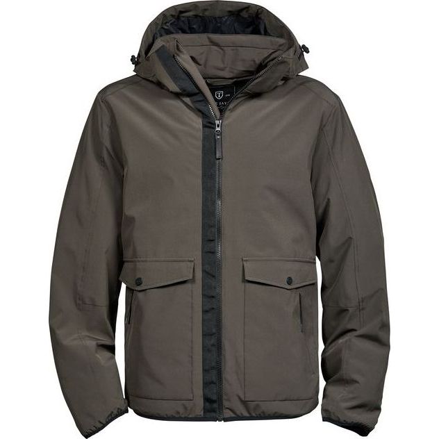 Miesten ulkoilutakki kalvolla Tee Jays Urban Adventure oliivi/ruskea M