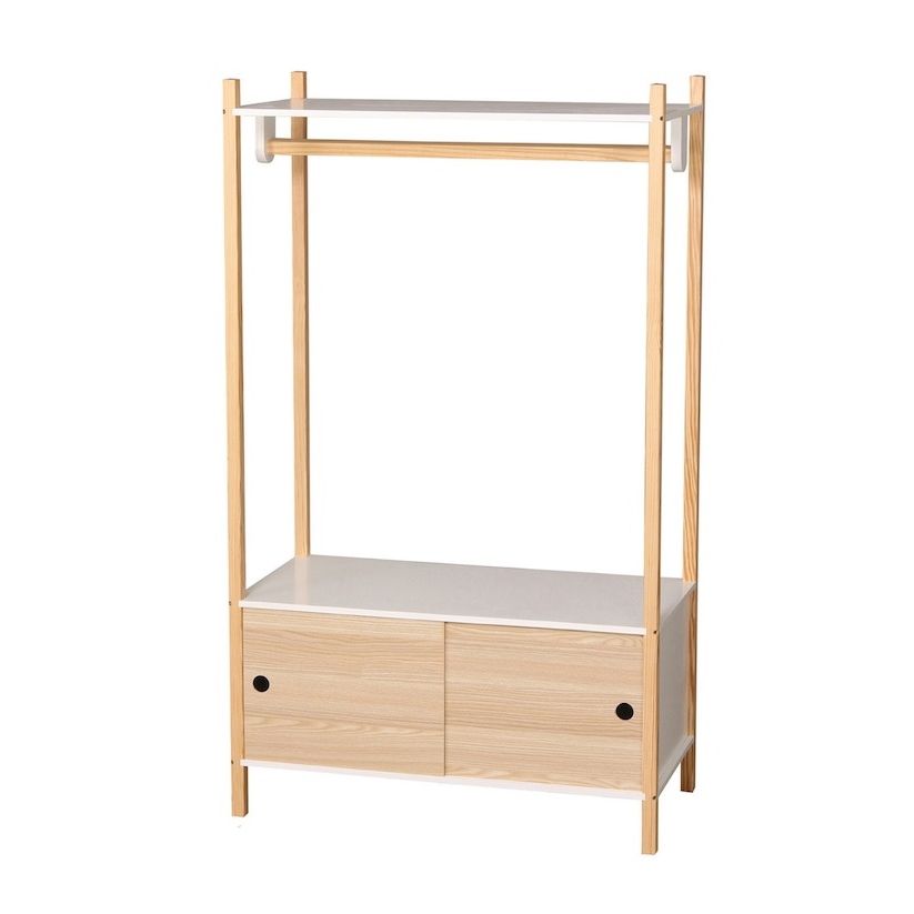 Lasten vaaterekki alakaapilla Judy Wild Kid's Spirit 136 x 80 x 40 cm valkoinen/beige