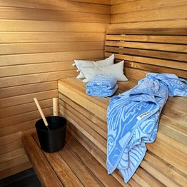 Kylpypyyhe VidHavet Lemmikki, 100x150 cm, sininen