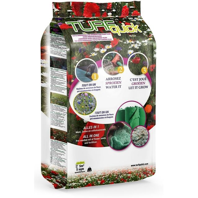 Kukkaniittyseos Turfquick, keskikasvuinen, yksivuotinen/monivuotinen, 5 m2