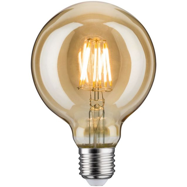 LED-filamenttilamppu Paulmann Globe, G95, E27, 450lm, 6W, 1700K, himmennettävä, kulta