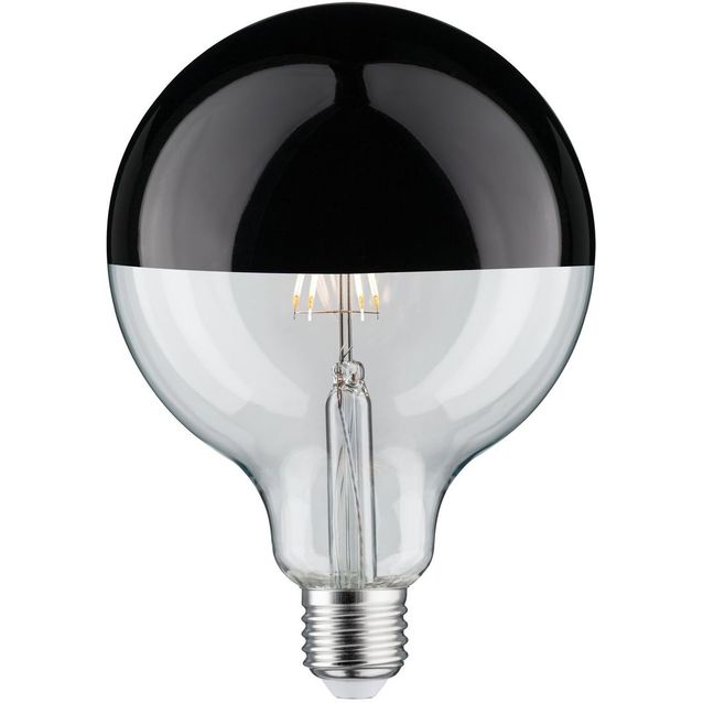 LED-pääpeililamppu Paulmann Modern Classic Edition Globe, E27, G125, 600lm, 6.5W, 2700K, himmennettävä, musta kromi