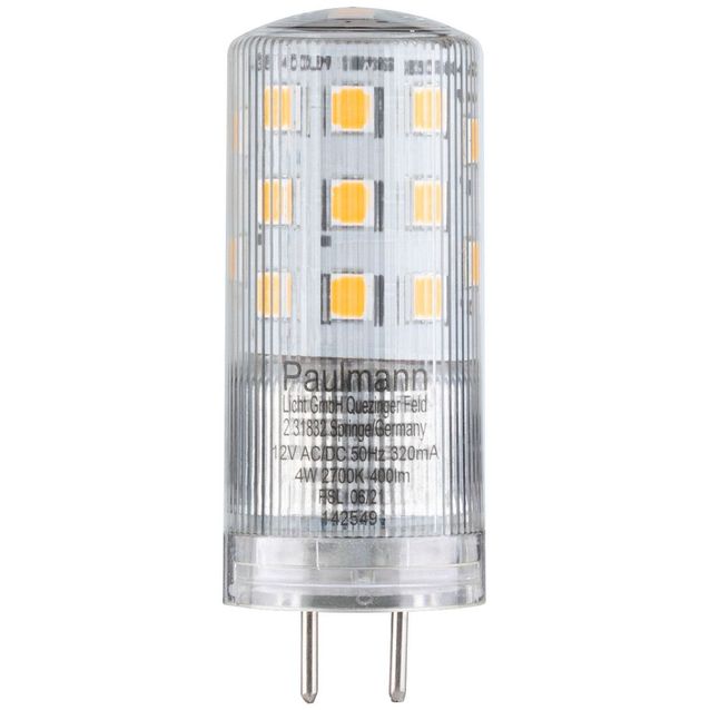 LED-pistokantalamppu Paulmann Pin Base, 12V, GY6.35, 400lm, 4W, 2700K, himmennettävä, kirkas