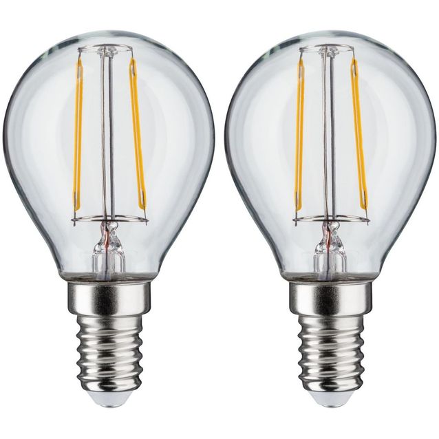LED-filamenttilamppu Paulmann Drop, E14, 250lm, 2.7W, 2700K, kirkas, 2kpl