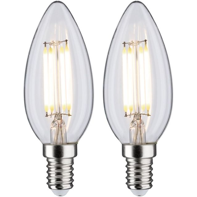 LED-kynttilälamppu Paulmann Candle, E14, 470lm, 4.8W, 4000K, filamentti, matta, 2kpl