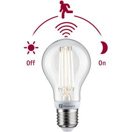 LED-polttimo Paulmann Filament 230V LED Pear, E27, 806lm, 7W, 2700K, hämäräohjatulla liiketunnistimella, kirkas
